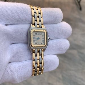VINTAGE CARTIER PANTHERE 22MM THREE ROW WATCH W/BOX - 1057917